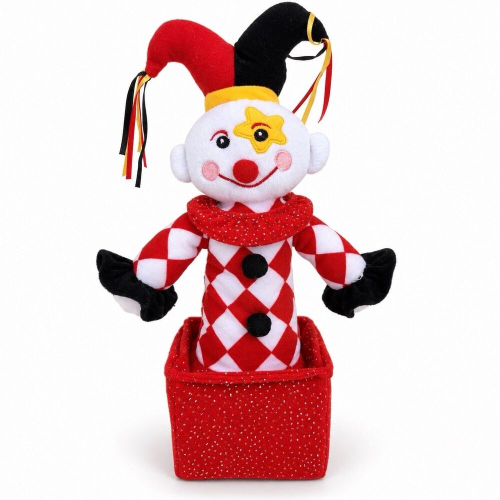 Vintage Handmade Folk Art Cloth Clown Doll Red Striped Rag Doll Primitive P17